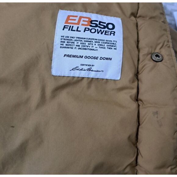 Eddie Bauer mens large brown jacket puffer goose down YUKON ARISTOCRAT PREMIUM - Picture 4 of 9